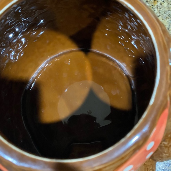 Vintage 1983 Otagiri Ceramic Brown Bear Cookie Jar with Red Polka Dot Bandana - Picture 4 of 16
